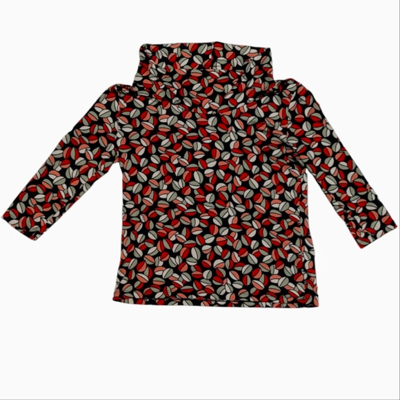 Michael Rene Women's Medium Geometric Print 3/4 Sleeve & Cowl Neck Blouse - Picture 2 of 6